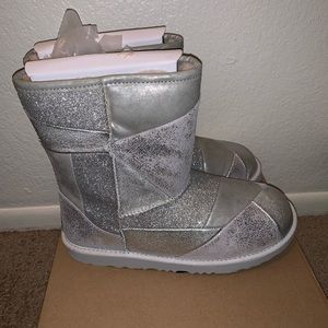 Silver glittered patchwork ugg